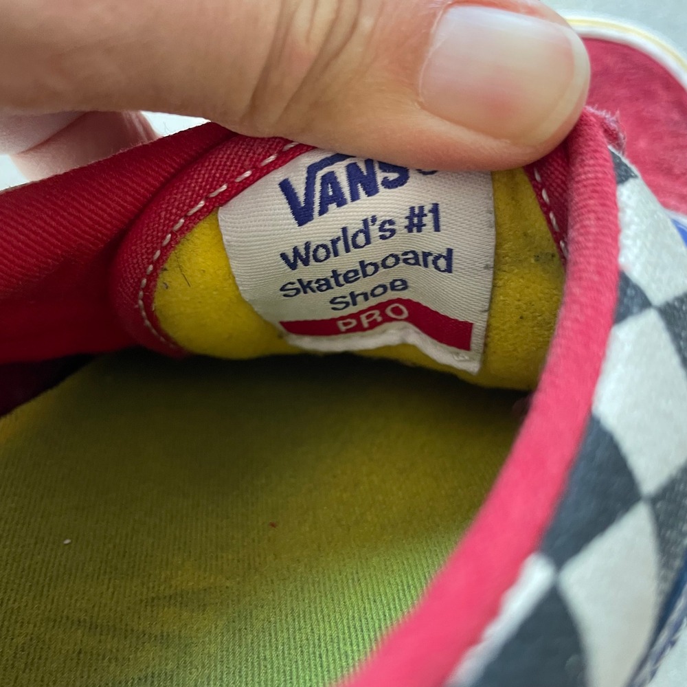 VANS Old Skool Brighton m-8.5 w-10 Checkered MULTICOLOR Flower embroidered READ - Picture 12 of 13